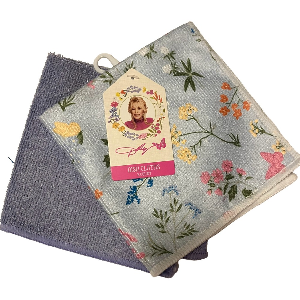Dolly Parton 6pc Kitchen Set Floral Butterfly Tablecloth Drying Mat Towel New - Picture 3 of 7